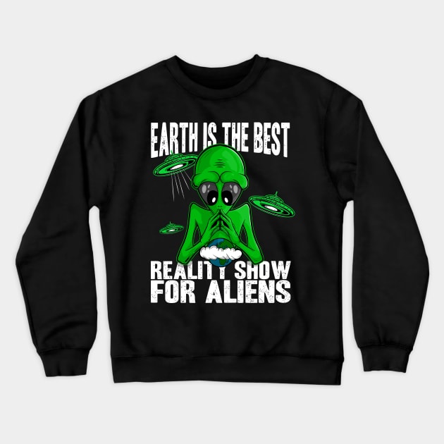Funny UFO Lover Alien Abduction Crewneck Sweatshirt by Acroxth